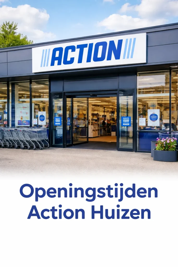 Vooraanzicht van de Action-winkel in Huizen.