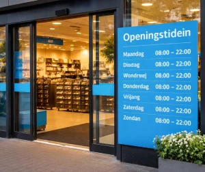 Home Moderne ingang van een Albert Heijn in Huizen, gefotografeerd bij daglicht.