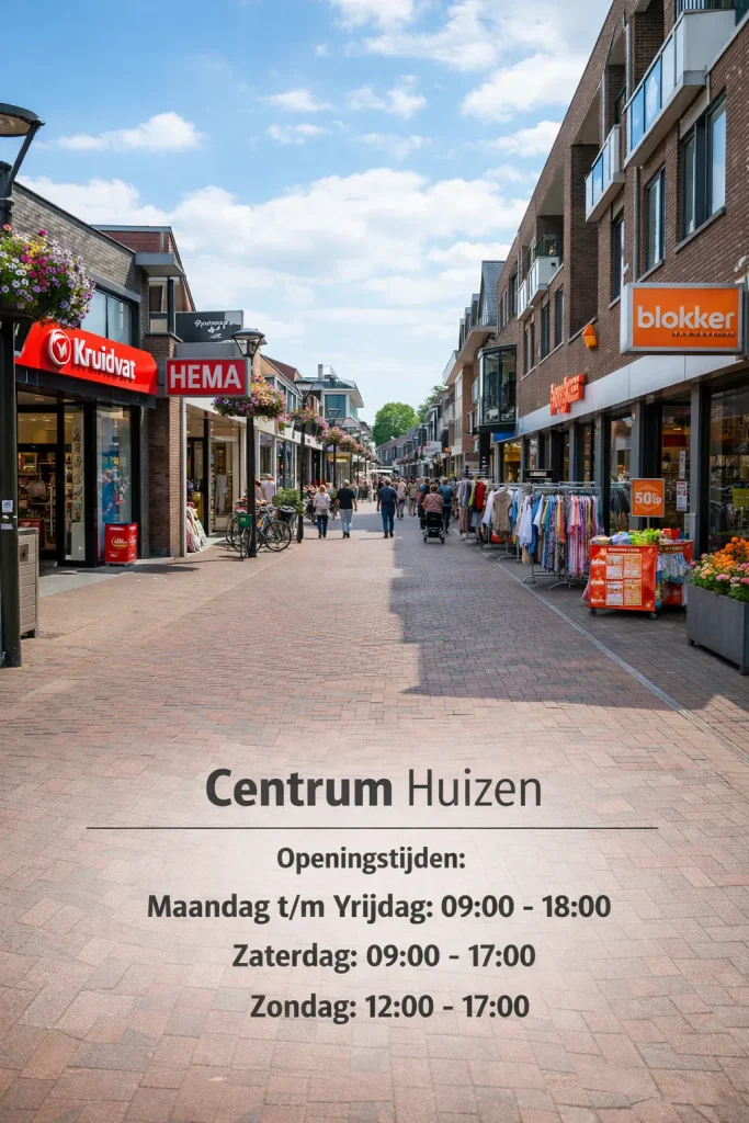 Foto van het winkelcentrum in Huizen.
