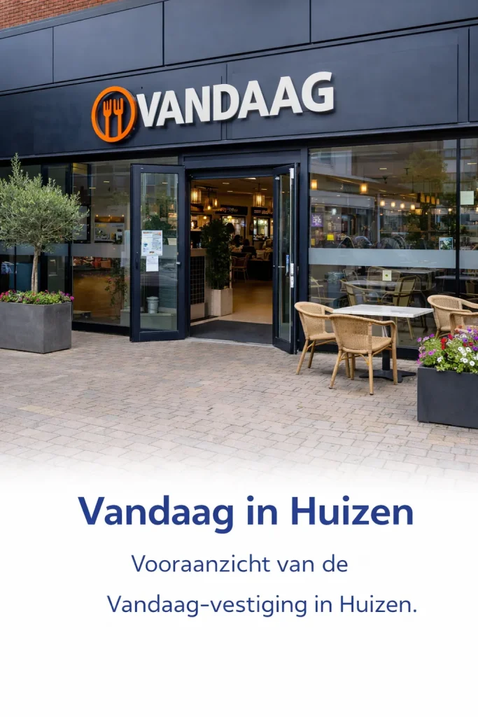 Vooraanzicht van restaurant Vandaag in Huizen.