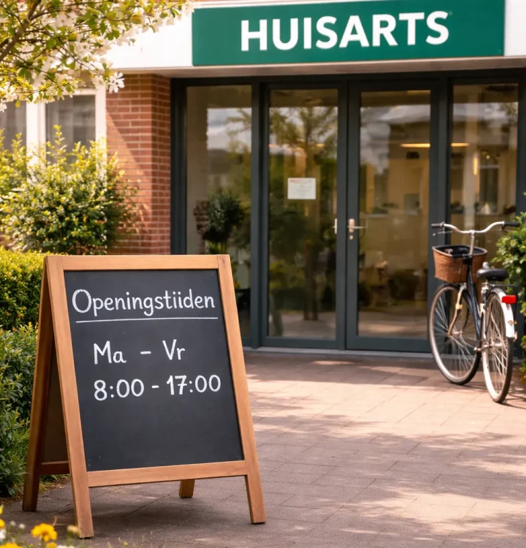 Moderne huisartsenpraktijk met een rustige en toegankelijke entree.