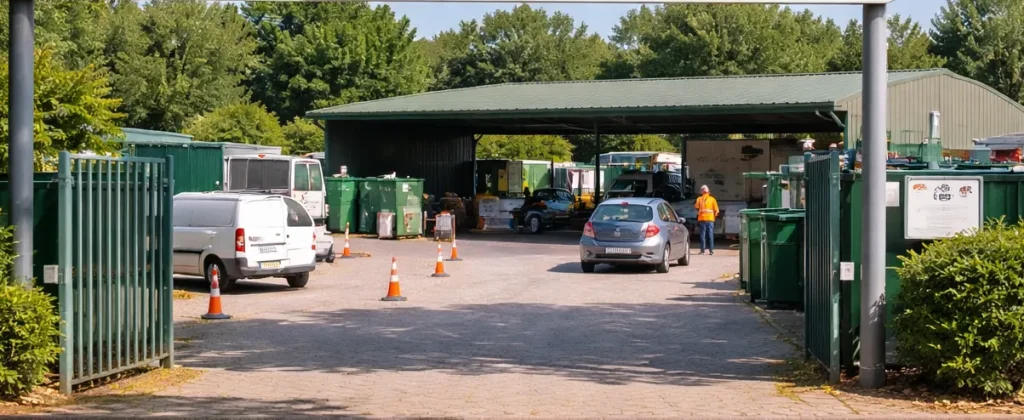 Realistische foto van de milieustraat in Huizen bij daglicht.